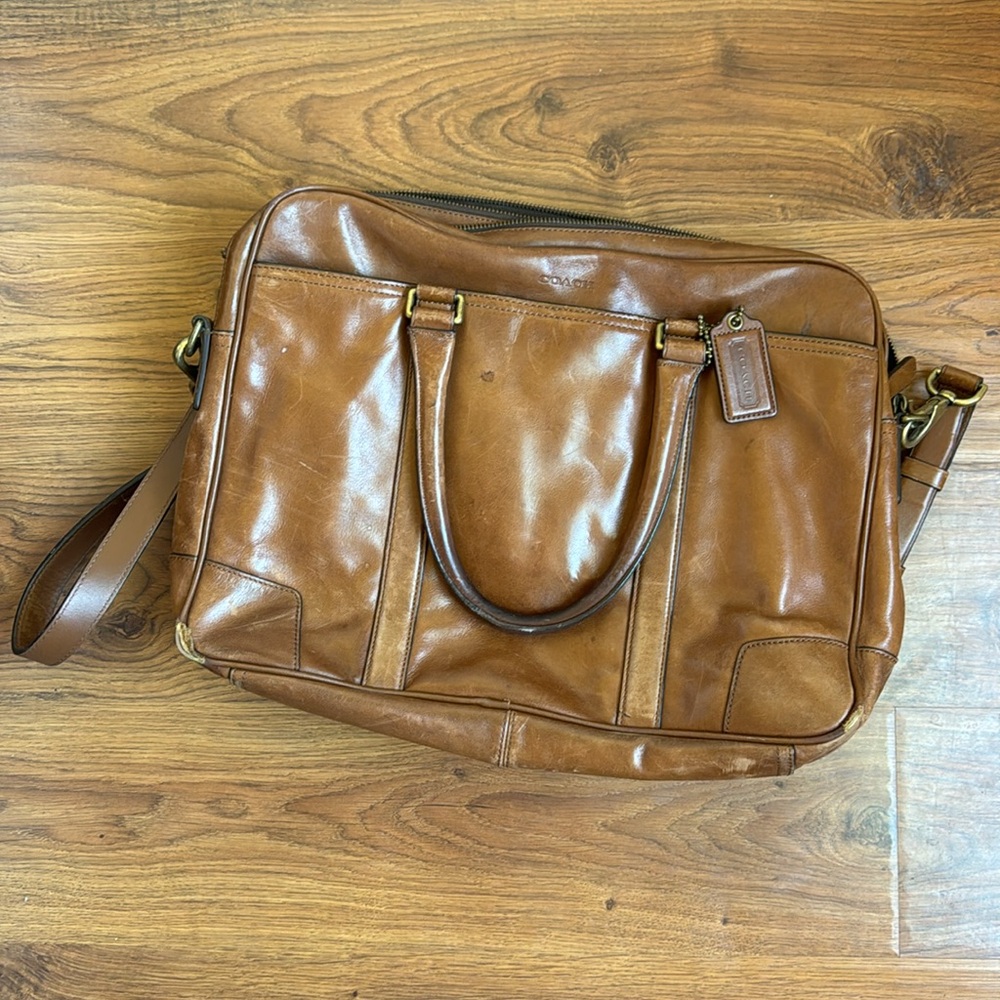 Vintage Coach Bleecker Brown Leather Commuter Messenger Bag